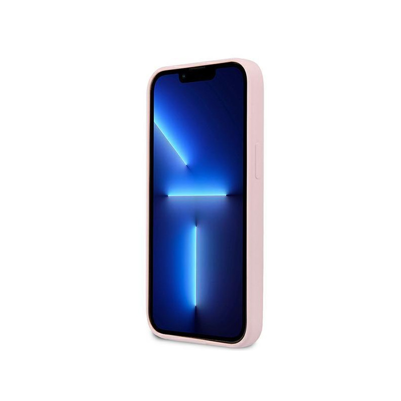 Guess Silicone Triangle dėklas iPhone 13 mini - violetinis