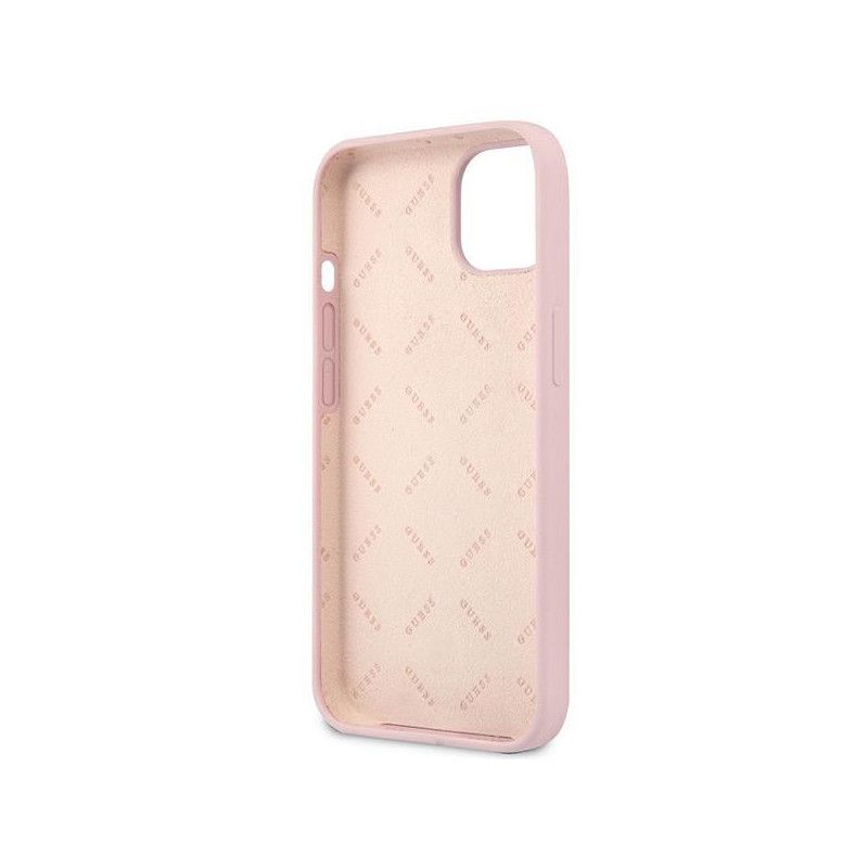 Guess Silicone Triangle dėklas iPhone 13 mini - violetinis