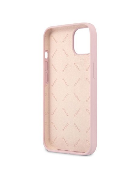 Guess Silicone Triangle dėklas iPhone 13 mini - violetinis Guess Silicone Triangle dėklas iPhone 13 mini - violetinis