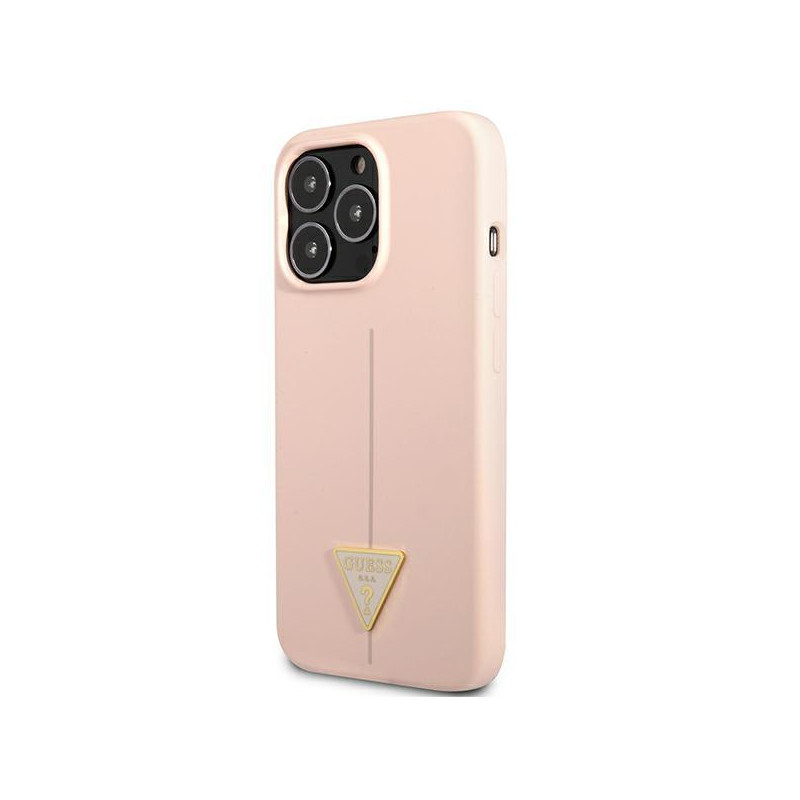 Guess Silicone Triangle dėklas, skirtas iPhone 13 Pro Max - rožinis