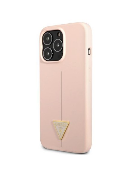 Guess Silicone Triangle dėklas, skirtas iPhone 13 Pro Max - rožinis Guess Silicone Triangle dėklas, skirtas iPhone 13 Pro Max - rožinis