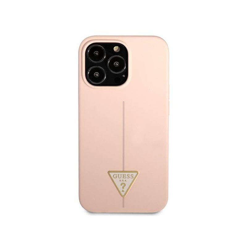 Guess Silicone Triangle dėklas, skirtas iPhone 13 Pro Max - rožinis