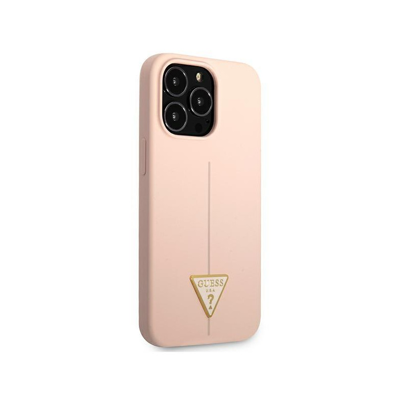 Guess Silicone Triangle dėklas, skirtas iPhone 13 Pro Max - rožinis