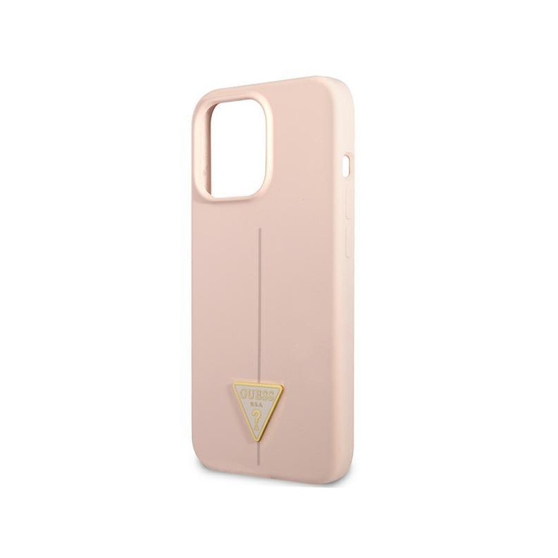 Guess Silicone Triangle dėklas, skirtas iPhone 13 Pro Max - rožinis