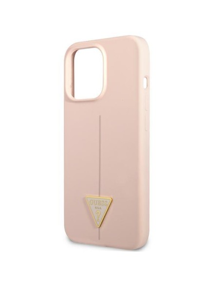 Guess Silicone Triangle dėklas, skirtas iPhone 13 Pro Max - rožinis Guess Silicone Triangle dėklas, skirtas iPhone 13 Pro Max - rožinis