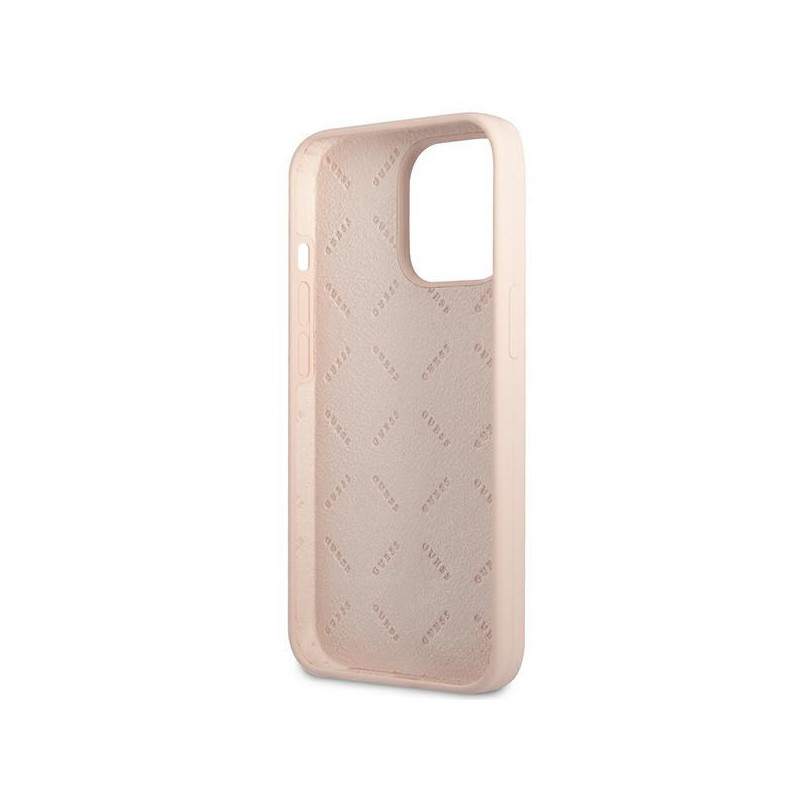 Guess Silicone Triangle dėklas, skirtas iPhone 13 Pro Max - rožinis