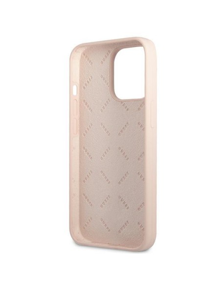 Guess Silicone Triangle dėklas, skirtas iPhone 13 Pro Max - rožinis Guess Silicone Triangle dėklas, skirtas iPhone 13 Pro Max - rožinis