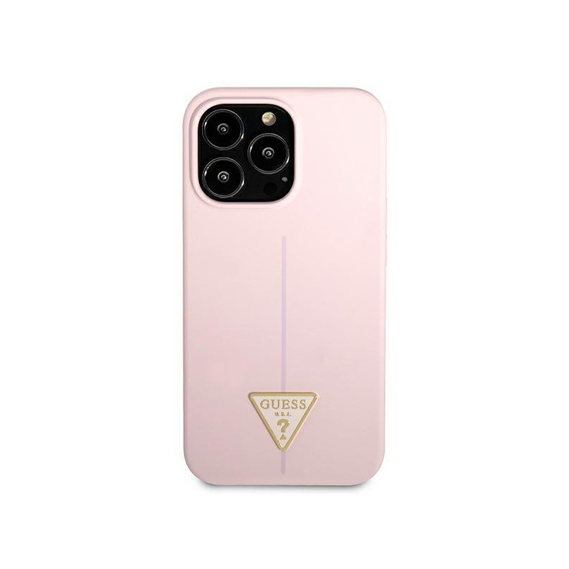 Guess Silicone Triangle dėklas, skirtas iPhone 13 Pro Max - violetinė