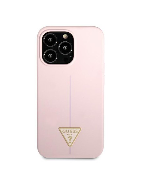 Guess Silicone Triangle dėklas, skirtas iPhone 13 Pro Max - violetinė