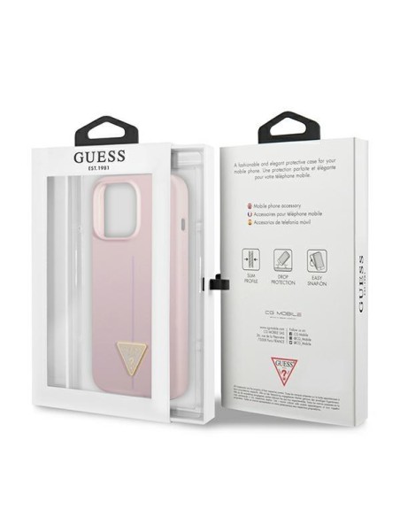 Guess Silicone Triangle dėklas, skirtas iPhone 13 Pro Max - violetinė