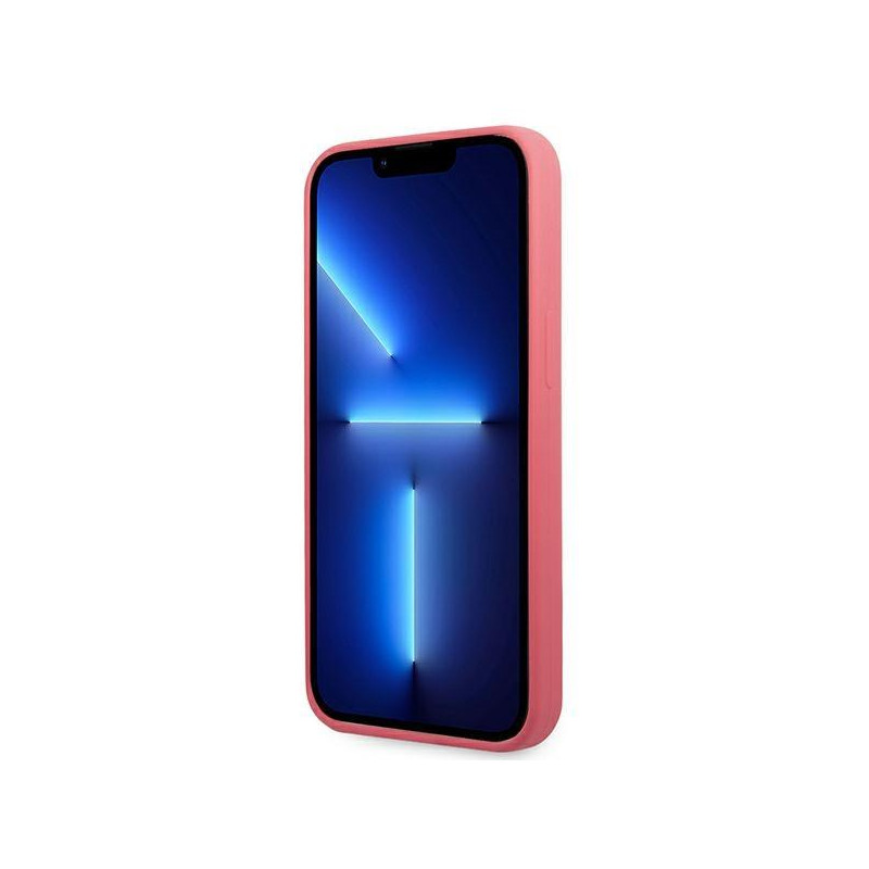 Karl Lagerfeld Silicone Plaque dėklas, skirtas iPhone 13 Pro / iPhone 13 - fuksija
