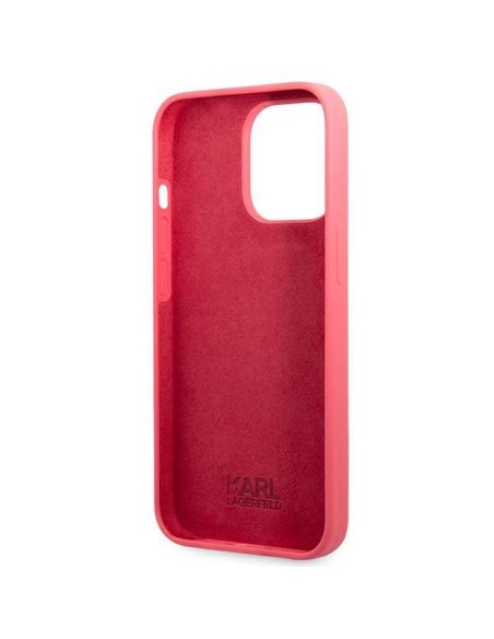 Karl Lagerfeld Silicone Plaque dėklas, skirtas iPhone 13 Pro / iPhone 13 - fuksija Karl Lagerfeld Silicone Plaque dėklas, skirtas iPhone 13 Pro / iPhone 13 - fuksija