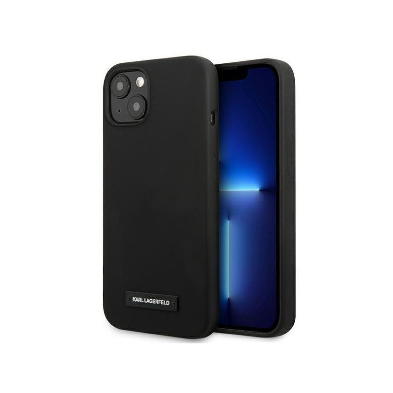 Karl Lagerfeld Silicone Plaque dėklas iPhone 13 - juodas
