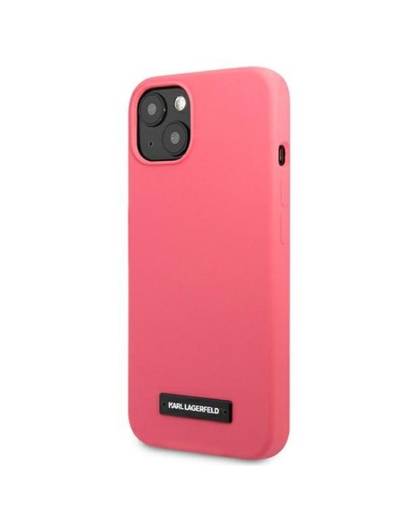 Karl Lagerfeld Silicone Plaque dėklas iPhone 13 - fuksija Karl Lagerfeld Silicone Plaque dėklas iPhone 13 - fuksija