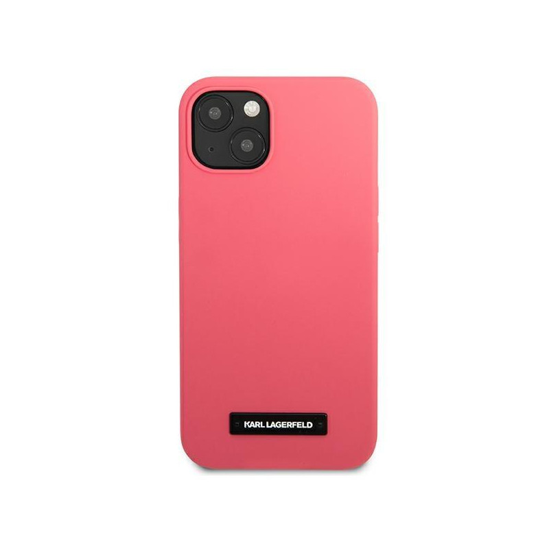 Karl Lagerfeld Silicone Plaque dėklas iPhone 13 - fuksija
