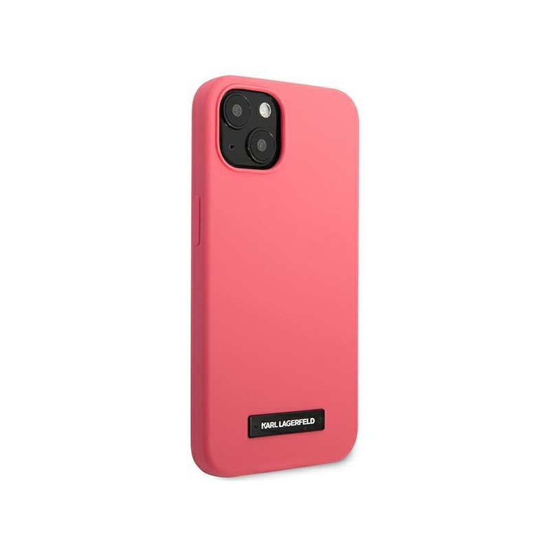 Karl Lagerfeld Silicone Plaque dėklas iPhone 13 - fuksija