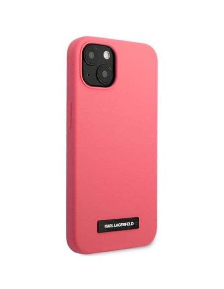 Karl Lagerfeld Silicone Plaque dėklas iPhone 13 - fuksija Karl Lagerfeld Silicone Plaque dėklas iPhone 13 - fuksija