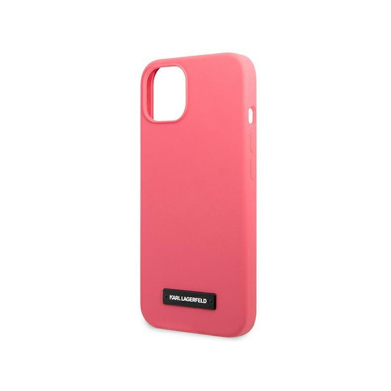 Karl Lagerfeld Silicone Plaque dėklas iPhone 13 - fuksija