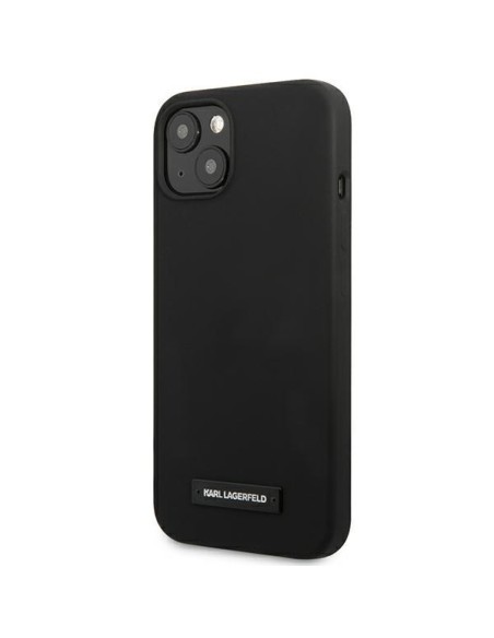 Karl Lagerfeld Silicone Plaque dėklas iPhone 13 mini - juodas Karl Lagerfeld Silicone Plaque dėklas iPhone 13 mini - juodas