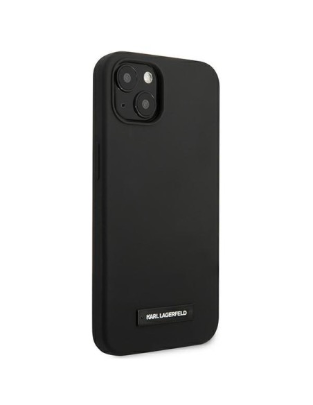 Karl Lagerfeld Silicone Plaque dėklas iPhone 13 mini - juodas Karl Lagerfeld Silicone Plaque dėklas iPhone 13 mini - juodas
