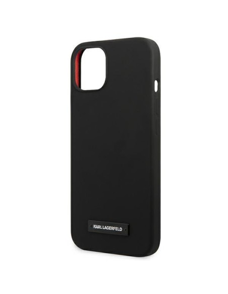 Karl Lagerfeld Silicone Plaque dėklas iPhone 13 mini - juodas Karl Lagerfeld Silicone Plaque dėklas iPhone 13 mini - juodas