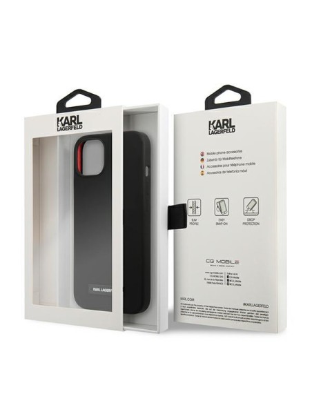 Karl Lagerfeld Silicone Plaque dėklas iPhone 13 mini - juodas Karl Lagerfeld Silicone Plaque dėklas iPhone 13 mini - juodas