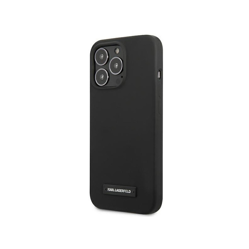 Karl Lagerfeld Silicone Plaque dėklas iPhone 13 Pro Max - juodas