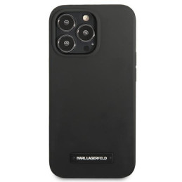 Karl Lagerfeld Silicone Plaque dėklas iPhone 13 Pro Max - juodas