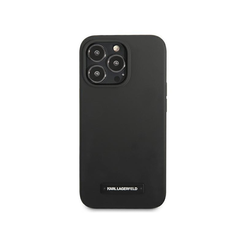 Karl Lagerfeld Silicone Plaque dėklas iPhone 13 Pro Max - juodas