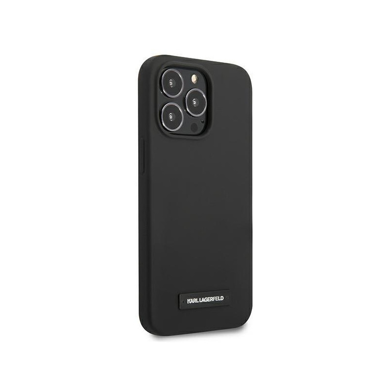 Karl Lagerfeld Silicone Plaque dėklas iPhone 13 Pro Max - juodas