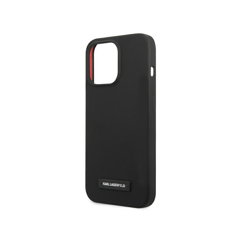 Karl Lagerfeld Silicone Plaque dėklas iPhone 13 Pro Max - juodas