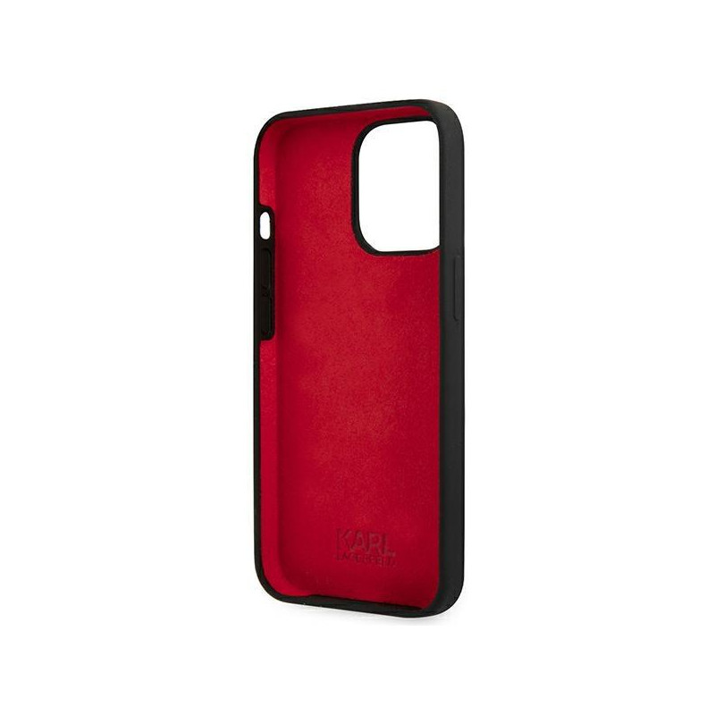 Karl Lagerfeld Silicone Plaque dėklas iPhone 13 Pro Max - juodas