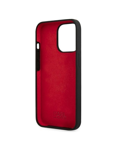 Karl Lagerfeld Silicone Plaque dėklas iPhone 13 Pro Max - juodas Karl Lagerfeld Silicone Plaque dėklas iPhone 13 Pro Max - juodas