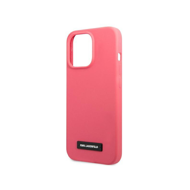 Karl Lagerfeld Silicone Plaque dėklas iPhone 13 Pro Max - fuksija