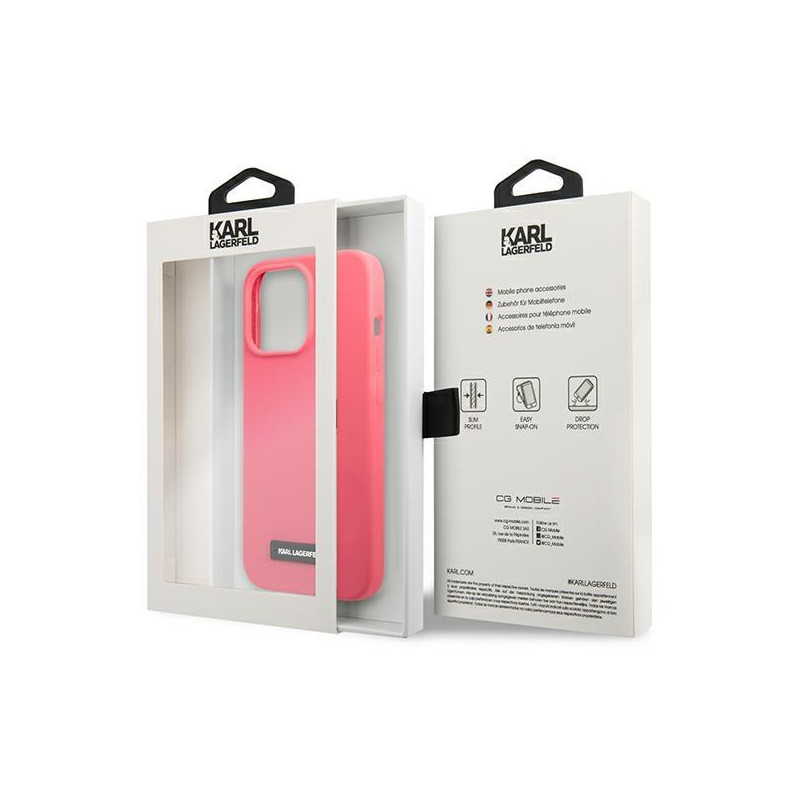 Karl Lagerfeld Silicone Plaque dėklas iPhone 13 Pro Max - fuksija