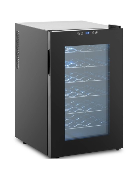 Winiarka šaldytuvas vyno šaldytuvas gėrimams 6 LED lentynos 70 l juodos spalvos