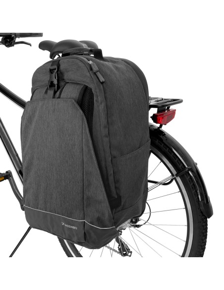Dviračio krepšys bagažinei dviračio kuprinei su rėmu 2in1 30l juoda