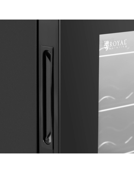 Winiarka šaldytuvas vyno šaldytuvas gėrimams 6 LED lentynos 70 l juodos spalvos