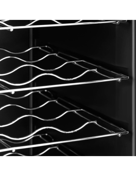 Winiarka šaldytuvas vyno šaldytuvas gėrimams 6 LED lentynos 70 l juodos spalvos