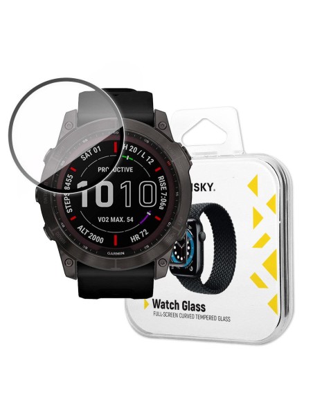 Wozinsky Watch Glass hibridinis stiklas, skirtas Garmin Fenix 7X juodas Wozinsky Watch Glass hibridinis stiklas, skirtas Garmin Fenix 7X juodas