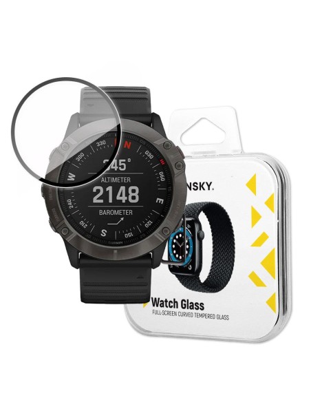 Wozinsky Watch Glass hibridinis stiklas, skirtas Garmin Fenix 6 Pro juodas Wozinsky Watch Glass hibridinis stiklas, skirtas Garmin Fenix 6 Pro juodas