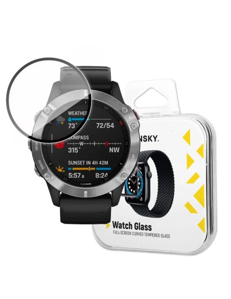 Wozinsky Watch Glass hibridinis stiklas, skirtas Garmin Fenix 6 juodas Wozinsky Watch Glass hibridinis stiklas, skirtas Garmin Fenix 6 juodas