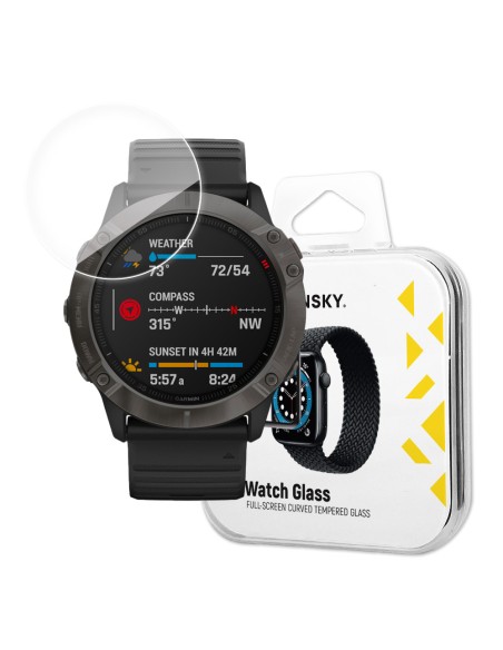 Wozinsky Watch Glass hibridinis stiklas, skirtas Garmin Fenix 6X skaidrus Wozinsky Watch Glass hibridinis stiklas, skirtas Garmin Fenix 6X skaidrus