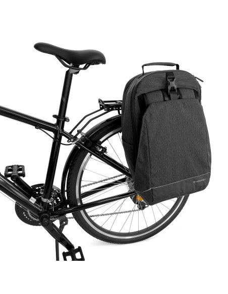 Dviračio krepšys bagažinei dviračio kuprinei su rėmu 2in1 30l juoda