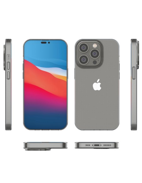 Ultra Clear 0,5 mm iPhone 14 Pro gelio dėklo dangtelis skaidrus