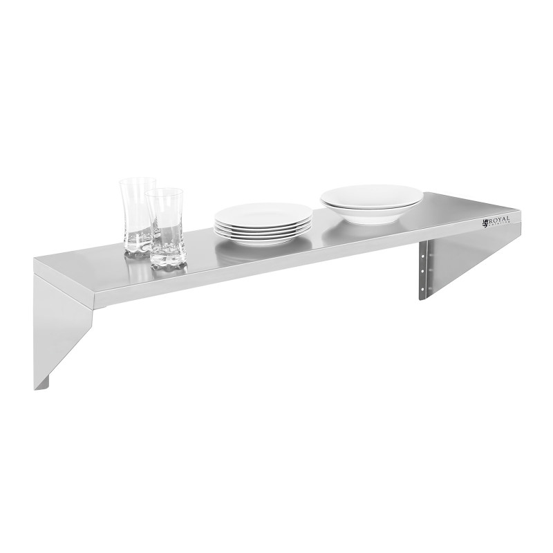 Vienguba nerūdijančio plieno sieninė lentyna 90cm