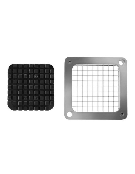 Ašmenų peilis su presu rankiniam gruzdintų bulvyčių pjaustytuvui 10x10mm pagaliukai Ašmenų peilis su presu rankiniam gruzdintų bulvyčių pjaustytuvui 10x10mm pagaliukai