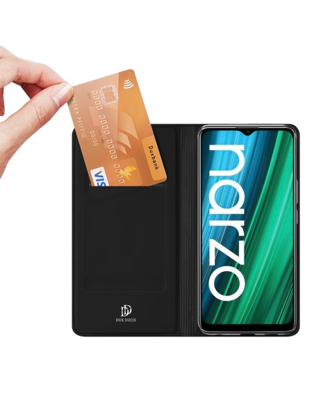 Dux Ducis Skin Pro dėklo dėklo dangtelis su atvartu Realme Narzo 50A juodas Dux Ducis Skin Pro dėklo dėklo dangtelis su atvartu Realme Narzo 50A juodas