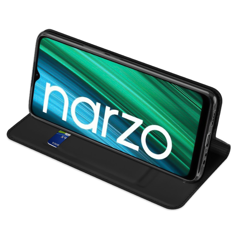 Dux Ducis Skin Pro dėklo dėklo dangtelis su atvartu Realme Narzo 50A juodas