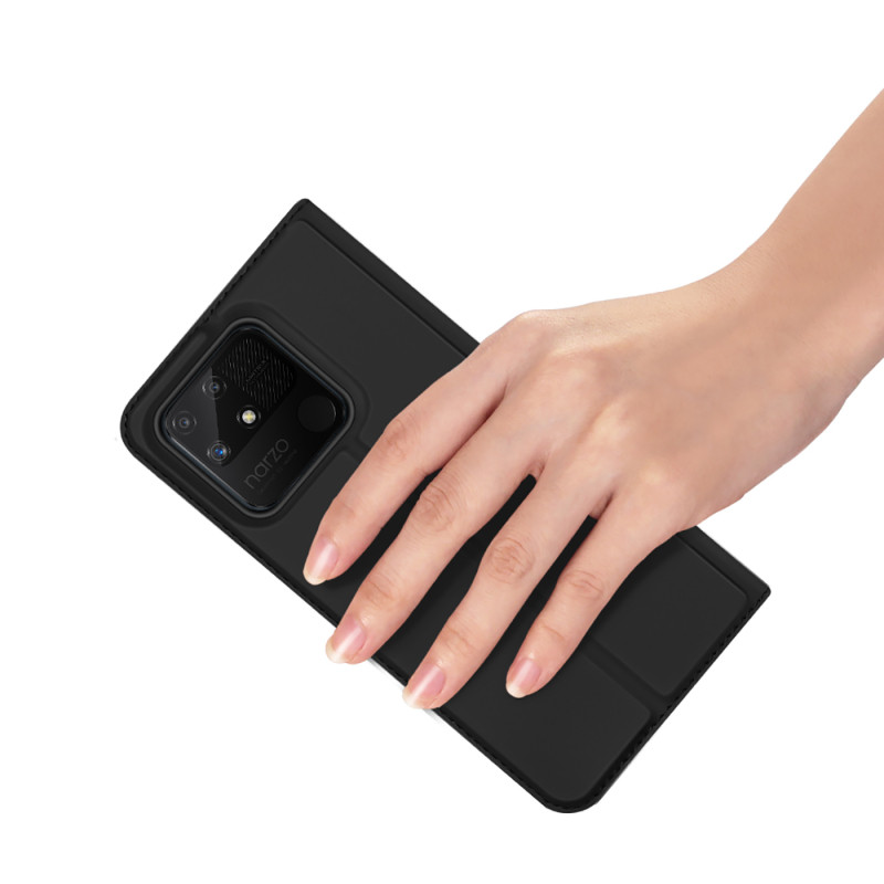 Dux Ducis Skin Pro dėklo dėklo dangtelis su atvartu Realme Narzo 50A juodas
